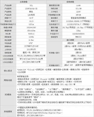 TCL 50F3600A-3D 智能电视 超薄设计，智能体验，尽在北京杰丽视讯